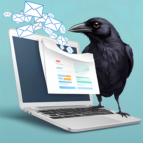 illustration of crow designing graphics