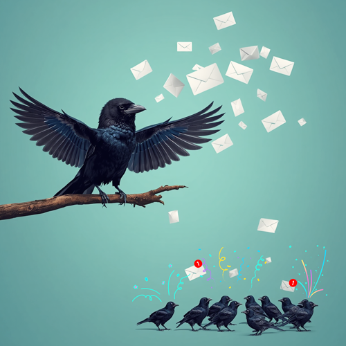 illustration of crow designing graphics