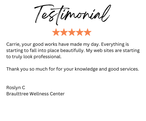 5 star customer review for CT website design wellness center